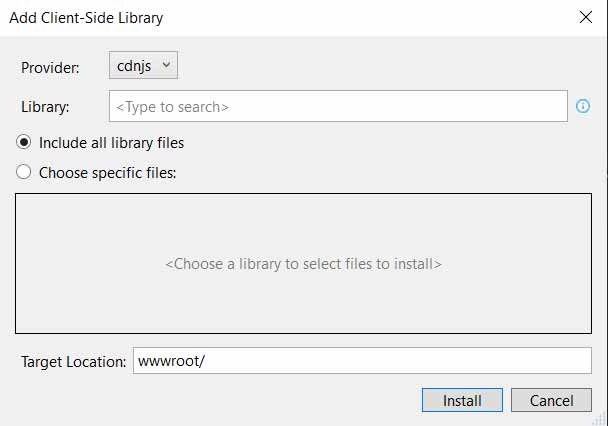 asp.net add client side library