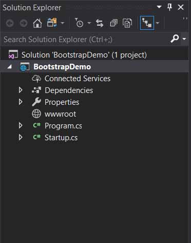 asp.net core empty project structure