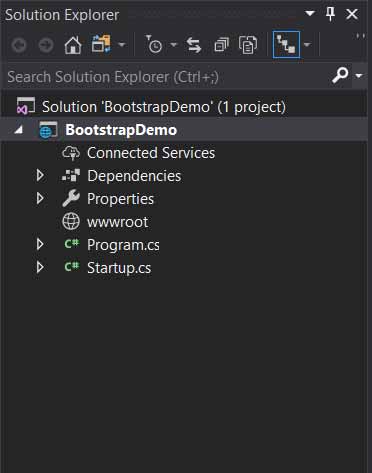 asp.net core empty project structure 