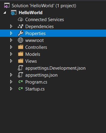 asp.net core project structure 